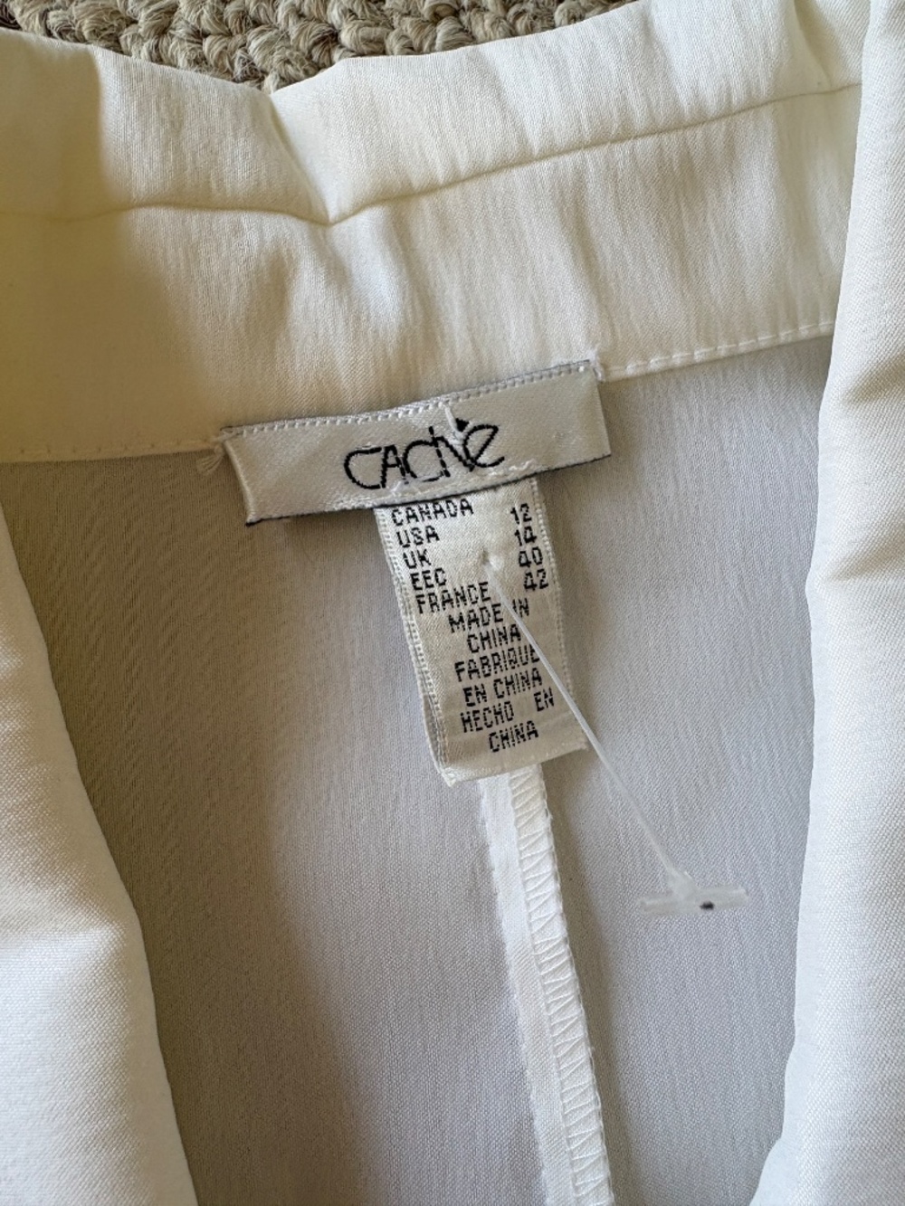 Cache Vintage Ruffle Tuxedo Blouse White Office Siren French Cuffs 12 Corporate - Picture 3 of 12